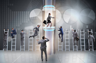 爬在經營理念上職業生涯的女商人